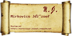 Mirkovics József névjegykártya